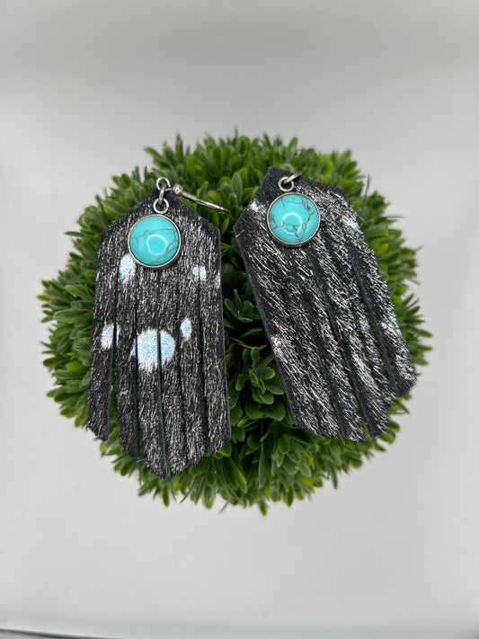 Vary Mary: hair on hide black & metallic w/turquoise